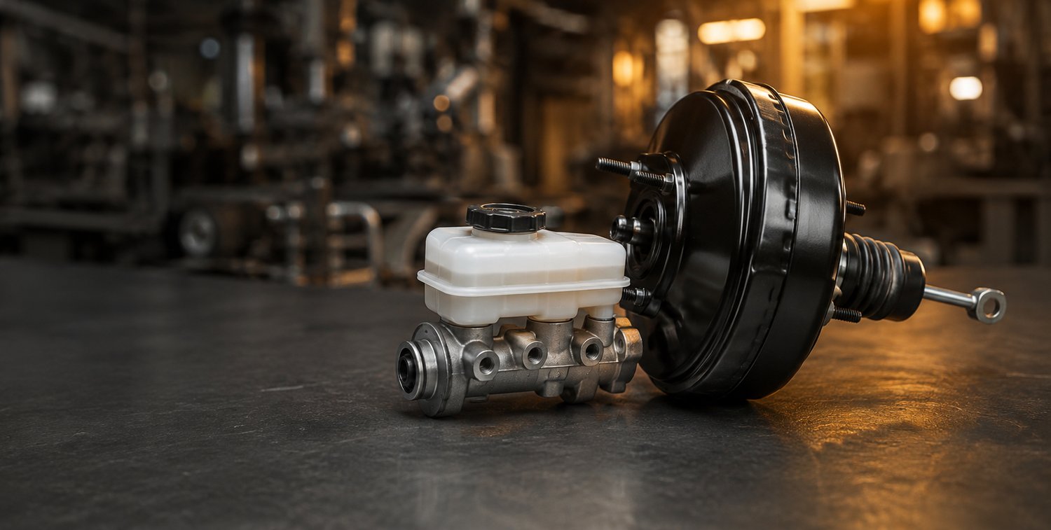 Vacuum booster and master cylinder in the AODA Machinery workshop
